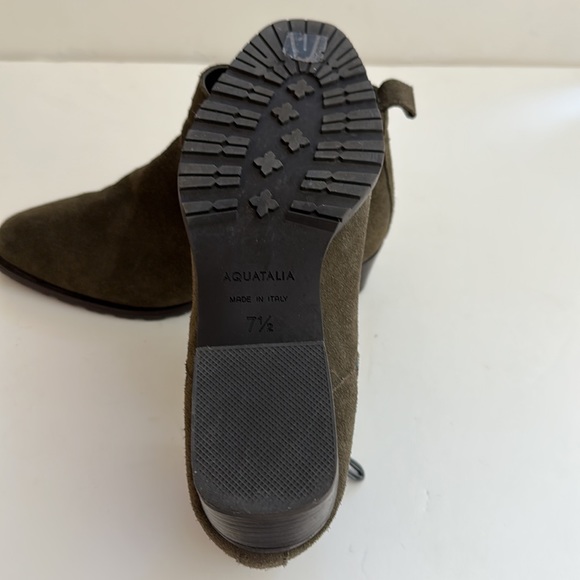 Aquatalia green suede 2 zip ankle boots - Picture 6 of 7